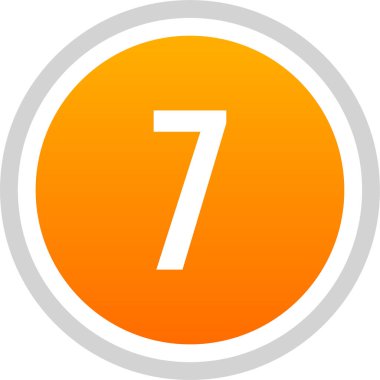 Web simgesi, 7 rakamlı yuvarlak tuş, basit numara 7