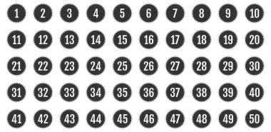 Üzerinde numaralar olan düğmeler. vektör illüstrasyonu