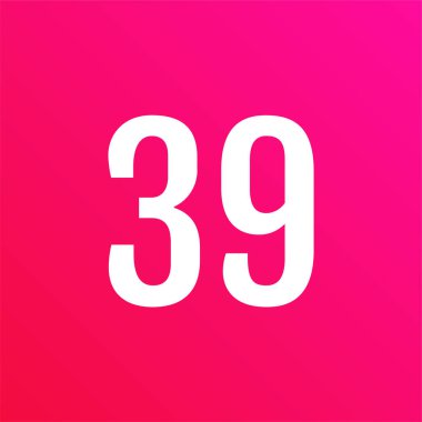 39 numaralı logo, vektör illüstrasyonu 
