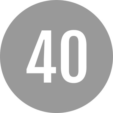 40 numaralı simge, vektör illüstrasyonu      