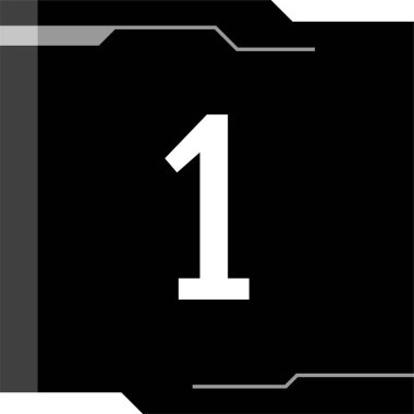 1 numaralı simge vektör çizim