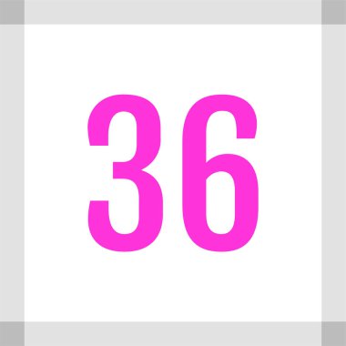 Number 36 icon. flat vector illustration