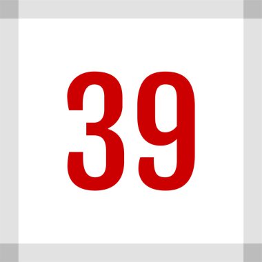 39 numaralı logo, vektör illüstrasyonu 