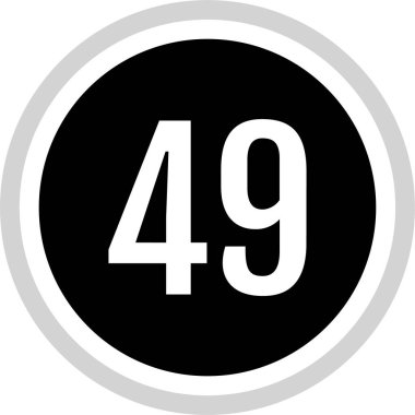 49 numaralı simge vektör illüstrasyonu