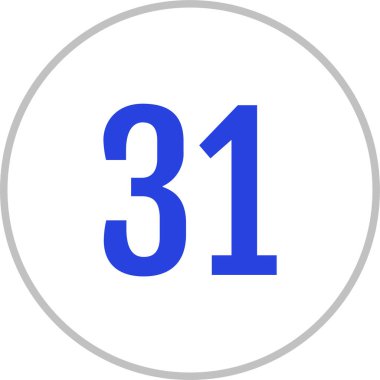 31 numaralı simge vektör illüstrasyonu