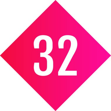 Number 32 icon. flat vector illustration