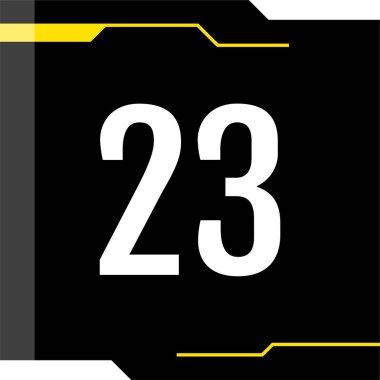23 numaralı logo simgesi tasarım şablonu elementleri