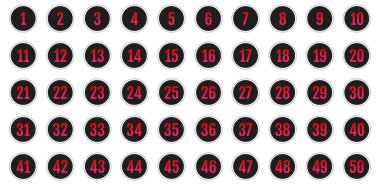 Üzerinde numaralar olan düğmeler. vektör illüstrasyonu