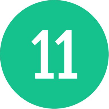 Number 11 icon. flat vector illustration