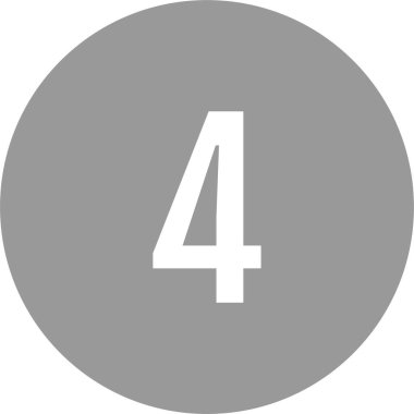 4 numaralı simge, vektör illüstrasyonu      