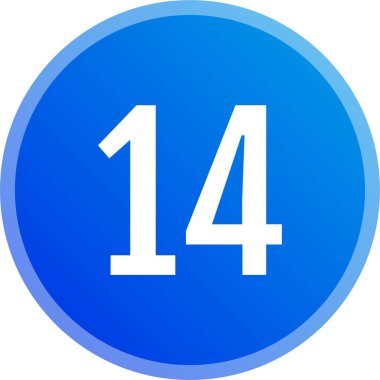 14 numaralı simge vektör illüstrasyonu