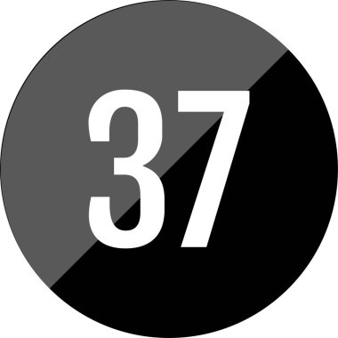 37 numaralı simge vektör illüstrasyonu