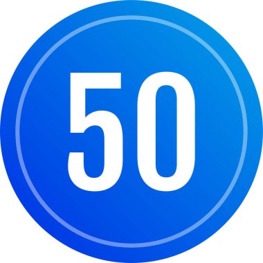 Number 50 icon. flat vector illustration