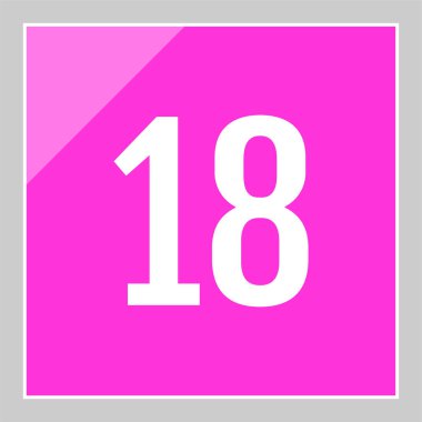 Grafik 18 numara illüstrasyonu, minimal biçim web simgesi 