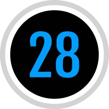 Number 28 icon. flat vector illustration