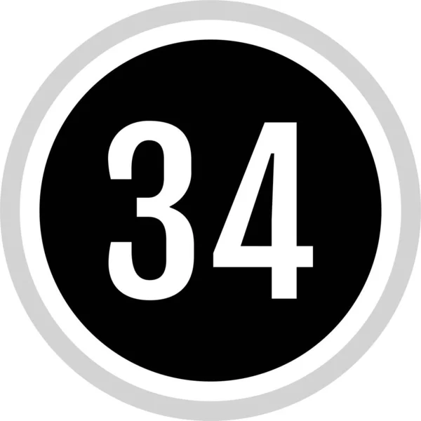 34番のアイコン ベクトルイラスト — ストックベクタ