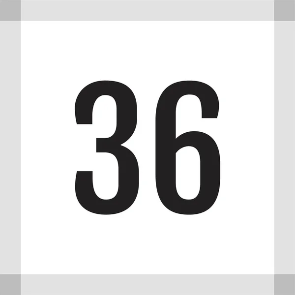 Number Icon Flat Vector Illustration — Stockvektor