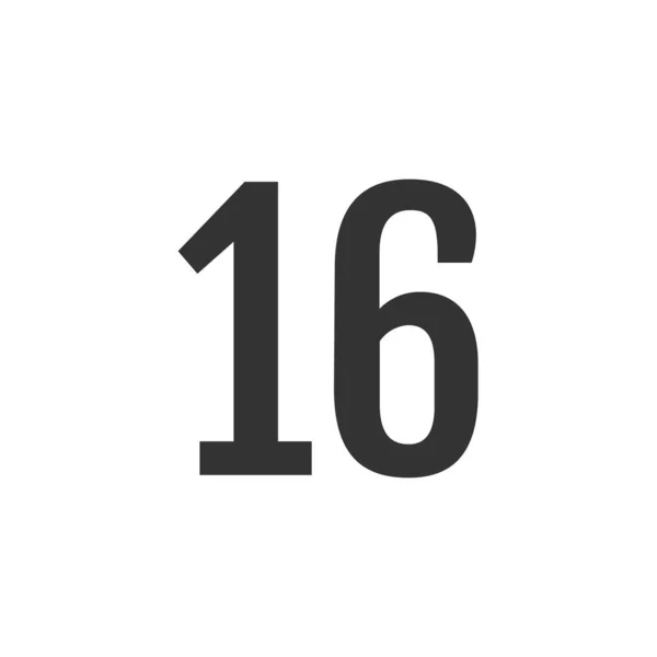 Простая Веб Иконка Число Шестнадцать Круглая Кнопка Номером — стоковый вектор