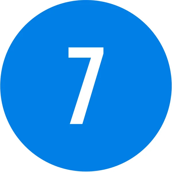 Ícone Web Botão Redondo Com Número Número Simples Sete — Vetor de Stock