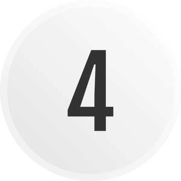 Απεικόνιση Του Αριθμού Τέσσερα Στρογγυλό Κουμπί Αριθμό — Διανυσματικό Αρχείο