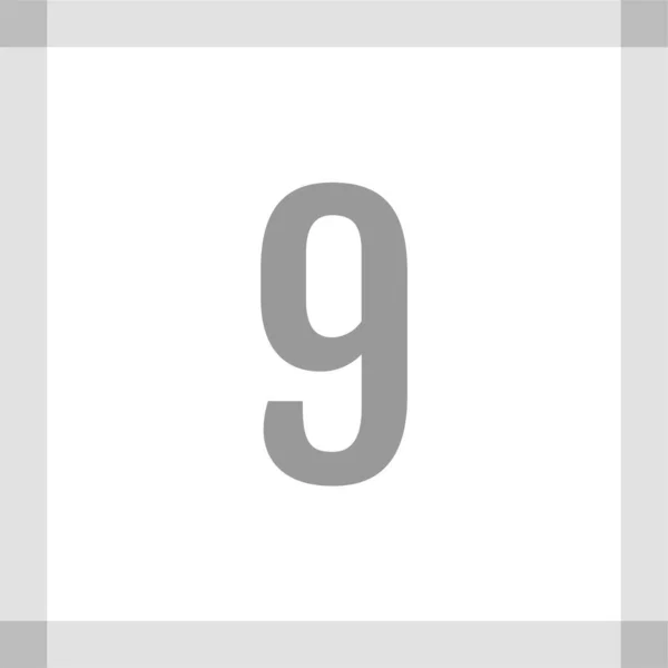 9番のアイコン 平面ベクトル図 — ストックベクタ