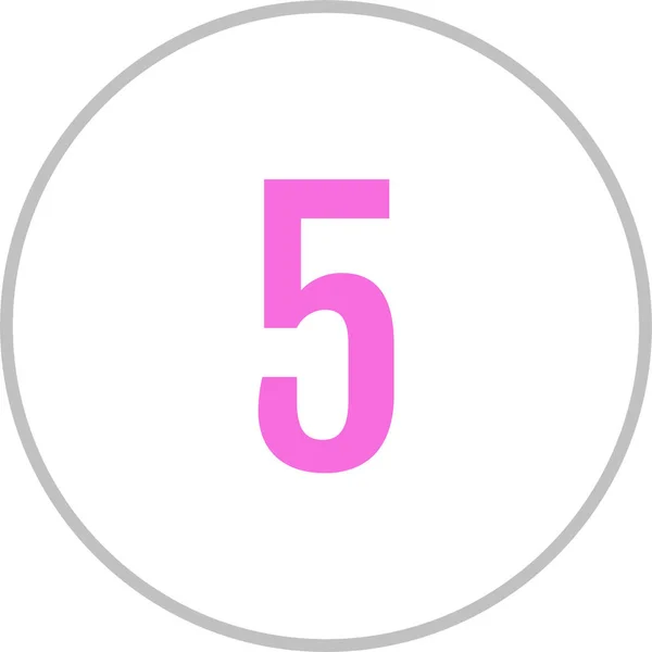 数学5番 5番の丸ボタン — ストックベクタ