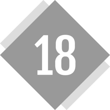 Grafik 18 numara illüstrasyonu, minimal biçim web simgesi 