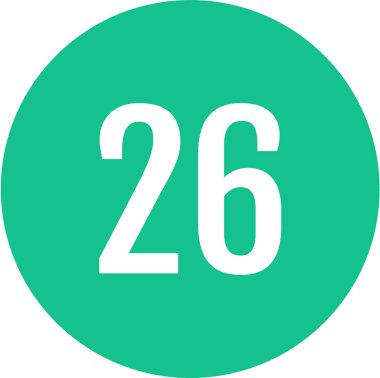 26 numaralı simge vektör illüstrasyonu