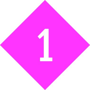 1 numaralı simge vektör çizim