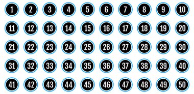 Üzerinde numaralar olan düğmeler. vektör illüstrasyonu