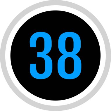 38 numaralı simge vektör illüstrasyonu