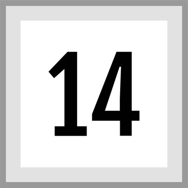 14 numaralı simge vektör illüstrasyonu