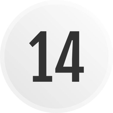 Number 14 icon. flat vector illustration