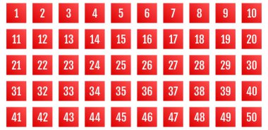 Üzerinde numaralar olan düğmeler. vektör illüstrasyonu