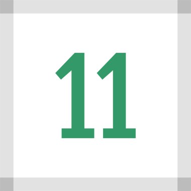 Number 11 icon. flat vector illustration