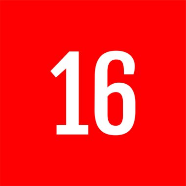 Basit web simgesi, on altı numara. 16 numaralı yuvarlak tuş
