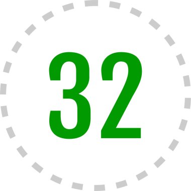 Number 32 icon. flat vector illustration