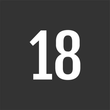 Grafik 18 numara illüstrasyonu, minimal biçim web simgesi 