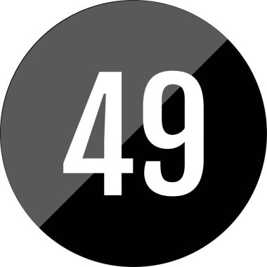 49 numaralı simge vektör illüstrasyonu