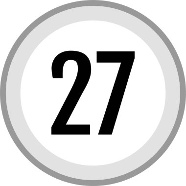 Number 27 icon. flat vector illustration