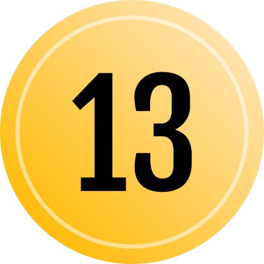 13 numaralı simge. Web basit illüstrasyonu