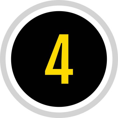 4 numaralı simge vektör illüstrasyonu