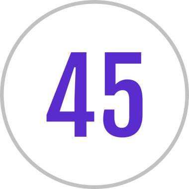 45 sayısının basit logosu, web illüstrasyonu