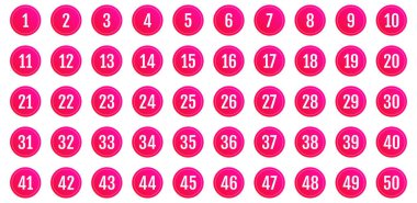 Üzerinde numaralar olan düğmeler. vektör illüstrasyonu