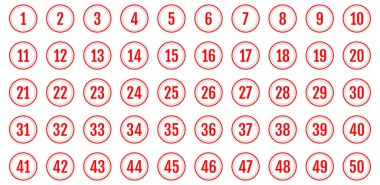 Üzerinde numaralar olan düğmeler. vektör illüstrasyonu