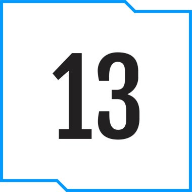 13 numaralı simge, modern vektör illüstrasyonu