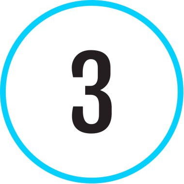 3 numaralı simge, vektör illüstrasyonu      