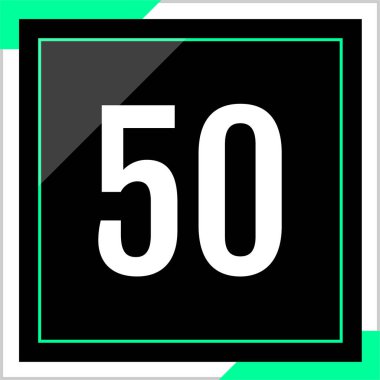 Number 50 icon. flat vector illustration
