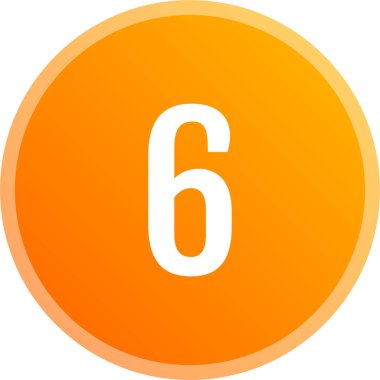 Matematik numarası altı. 6 rakamlı yuvarlak tuş