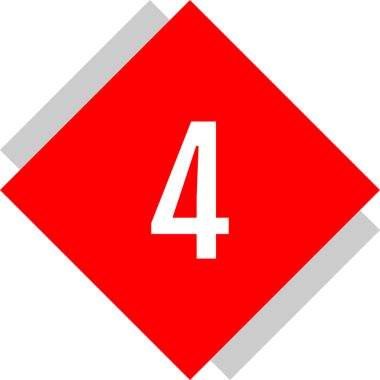 4 numaralı simge, modern vektör illüstrasyonu